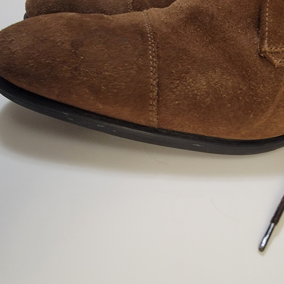 Aquatalia Mens 11 Handmade Italy Brown Suede Leather Oxford Lace Shoe - Picture 6 of 14